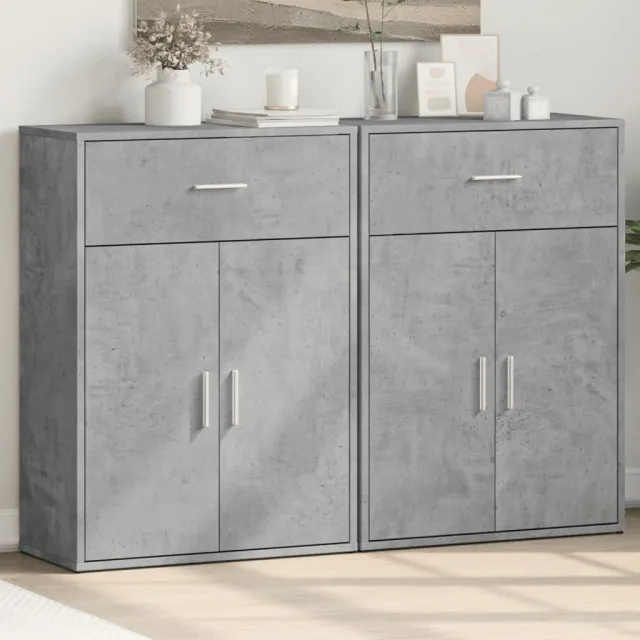 vidaXL Dressoirs 2 st 60x30x84 cm bewerkt hout betongrijs