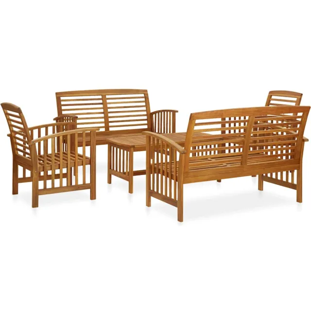 vidaXL 5-delige Loungeset massief acaciahout bruin, foto 2