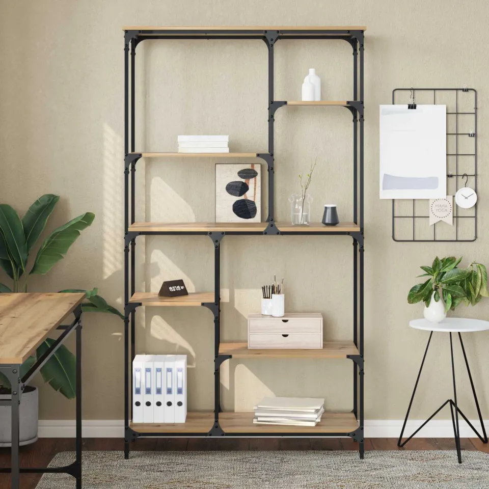 vidaXL Boekenkast 5-laags 99 x 35,5 x 176 cm Bewerkt hout bruin, foto 3