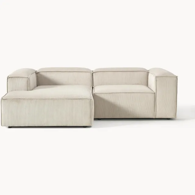 Westwing Collection Modulaire hoekbank Lennon (3-zits) van corduroy Beige