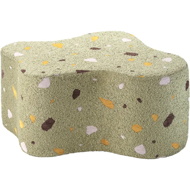 Wigiwama Teddy Cloud Pouffe / Poef - Ø40x25cm - Terrazzo Moss Groen