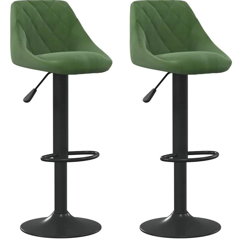 vidaXL Barkrukken 2 st fluweel donkergroen groen, foto 3