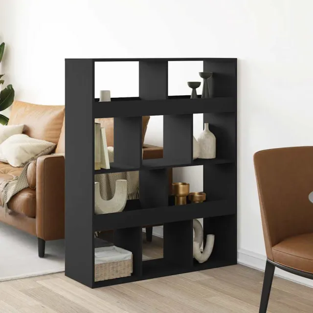vidaXL Kamerscherm 100x33x125,5 cm bewerkt hout zwart