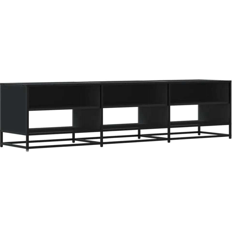vidaXL Tv-meubel 180x40x46 cm bewerkt hout zwart, foto 3