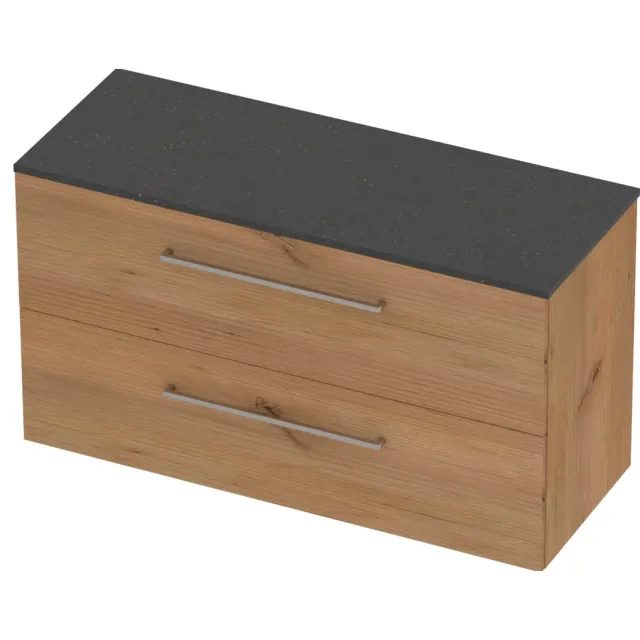Basic-Line Deck 46 Badmeubelset Voor Grepen 120x46x66 cm D46BSDWO120 Whisky Oak Blue Stone Grijs