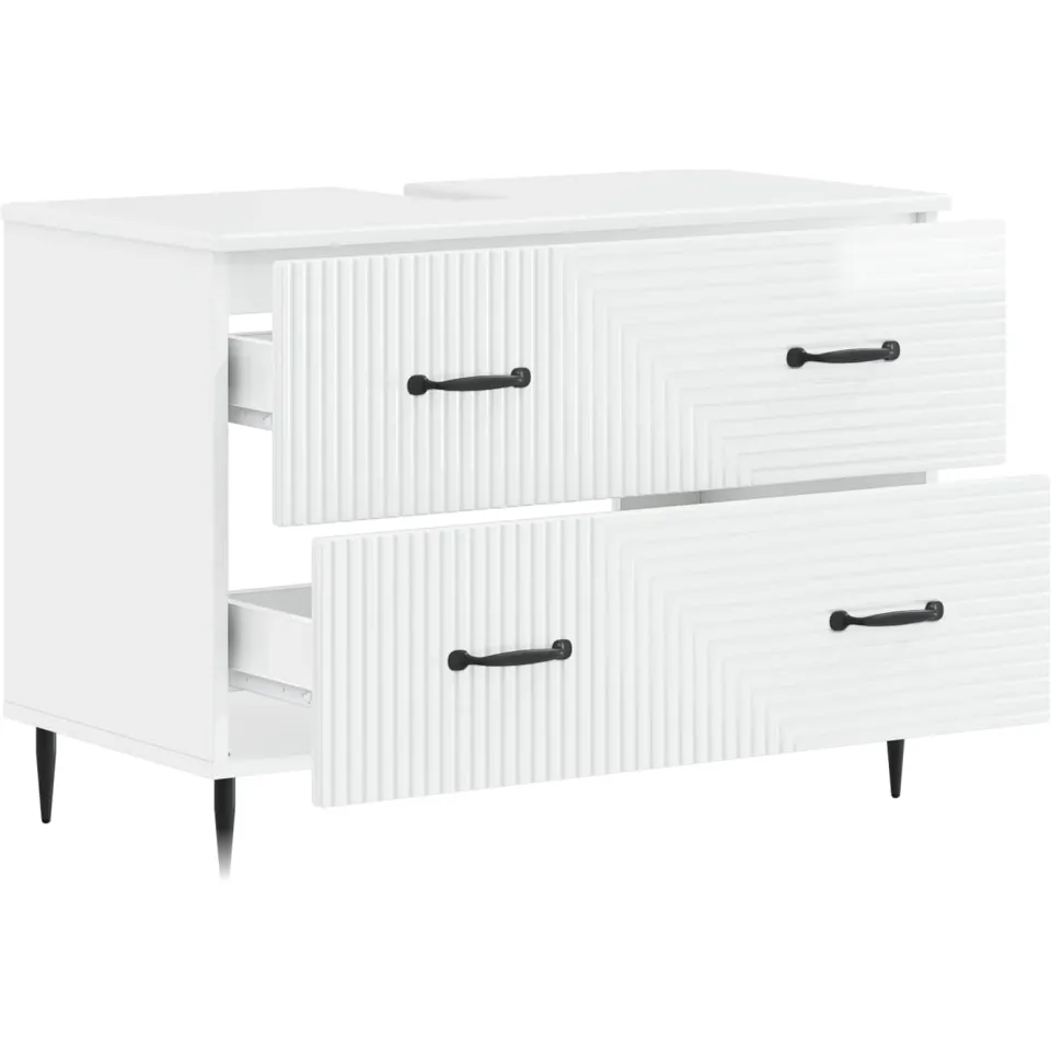 vidaXL Badkamer wastafelkast HAARLEM Hoogglans Wit 82 x 41 x 58,5 cm