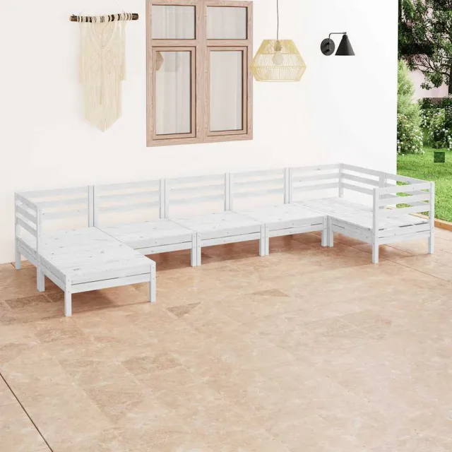 vidaXL 7-delige Loungeset massief grenenhout wit, foto 2