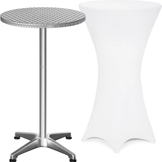 Casaria Statafel met Tafelrok – Klapbaar en Verstelbaar 70-115cm – Wit