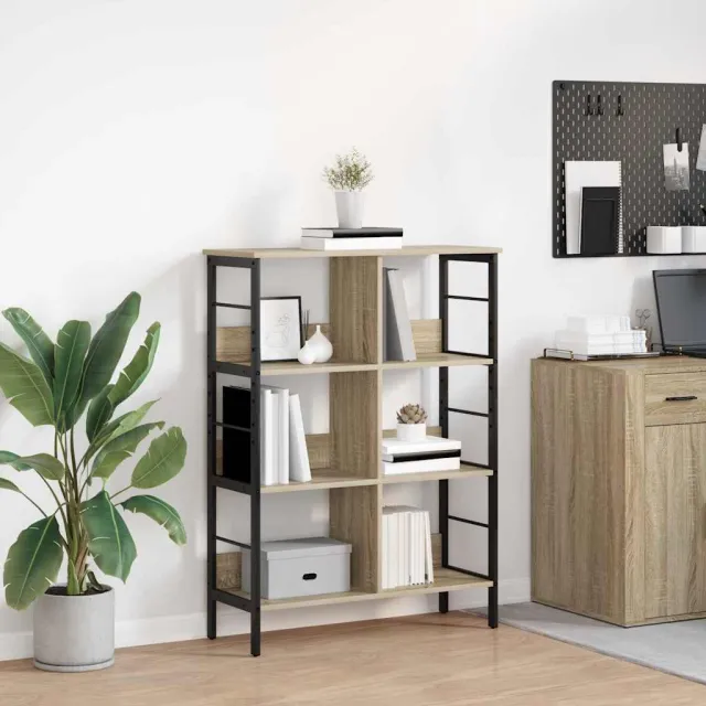vidaXL Boekenkast 6-laags 82 x 32 x 112 cm Bewerkt hout Sonoma Eiken Bruin