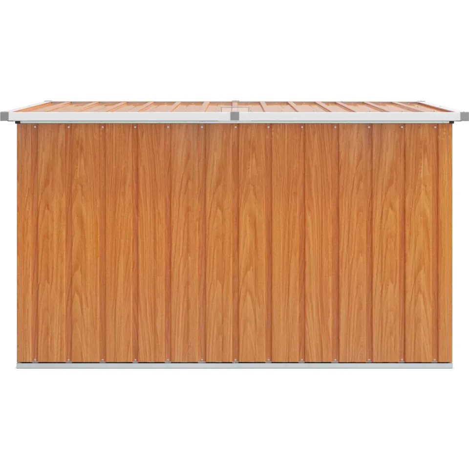 vidaXL Buitenopslagdoos Gegalvaniseerd staal 150 x 101 x 91 cm Hout bruin, foto 4