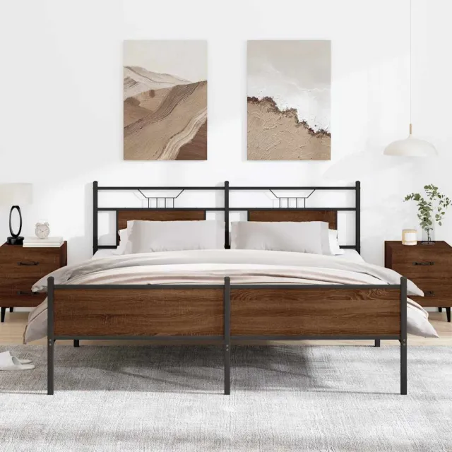 vidaXL Bedframe zonder matras metaal bruin eikenkleur 180x200 cm