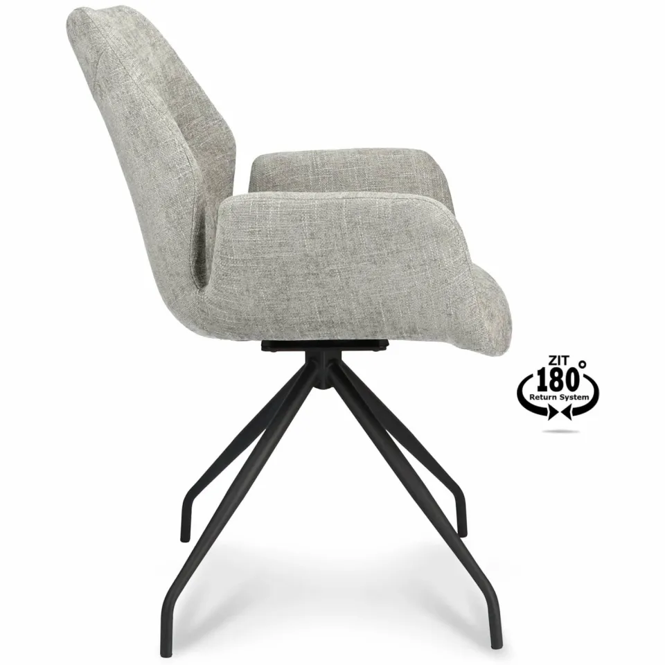 Wehkamp Home Vara eetkamerstoel lichtgrijs lightgrey, foto 4