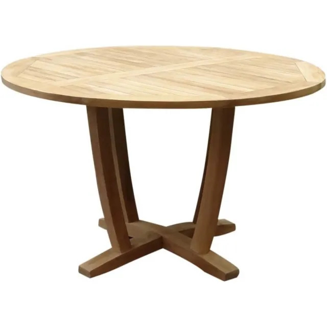 AVH-Outdoor Tuinmeubelen Legand dining tuintafel 120 rond teak Bruin / Terre