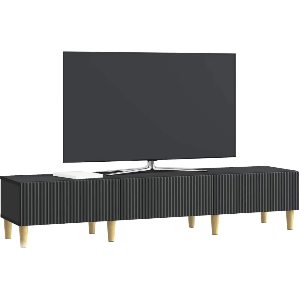 vidaXL TV-kast 147 x 34,5 x 30 cm Zwart Bewerkt hout, foto 3