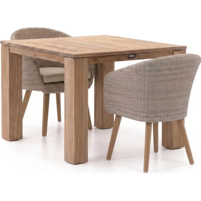 Intenso Furniture Intenso Tropea/ROUGH-X 100cm dining tuinset 3-delig bruin, foto 2
