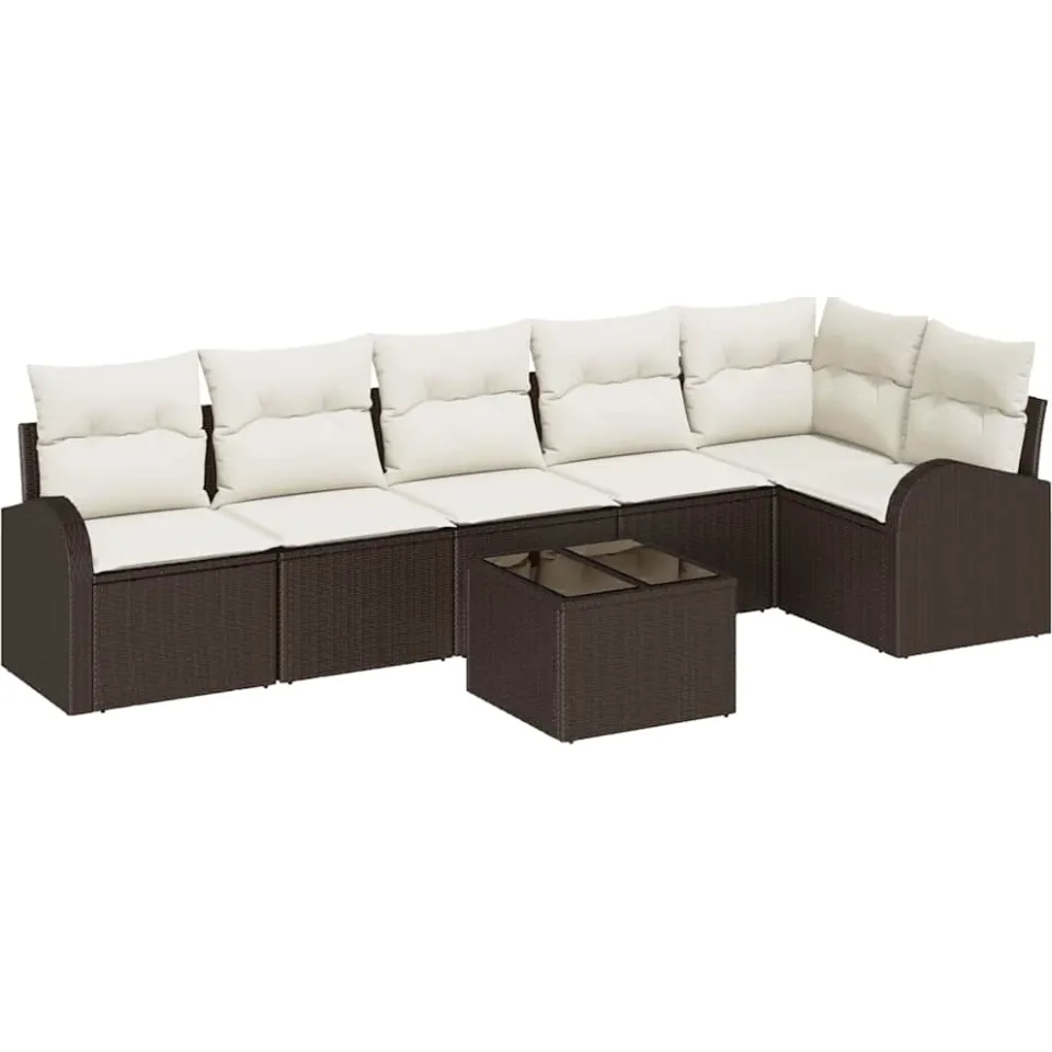 vidaXL Tuin Sofa Set Bruin poly rattan