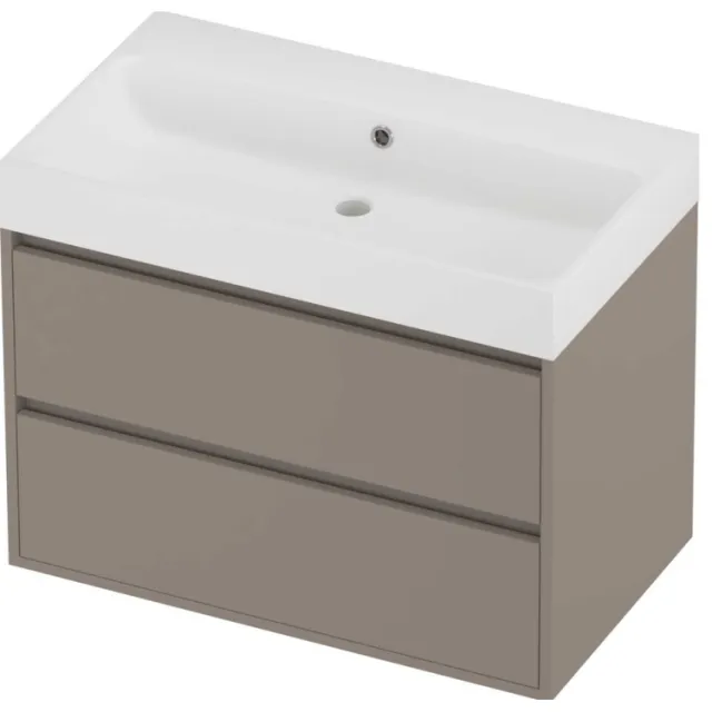 Proline Podium Badmeubelset Polystone Loft 80x46x62 cm Mat White Clay Beige