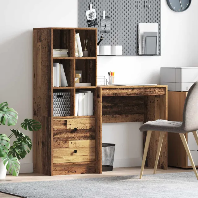 vidaXL Bureau Oudhout 115,5 x 40 x 127 cm 2 st Bruin