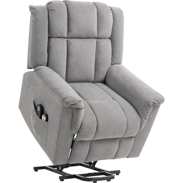 Homona Elektrische sta-opfauteuil - Met massage- en warmtefunctie en voetensteun - 85 x 91 x 104 cm - Donkergrijs