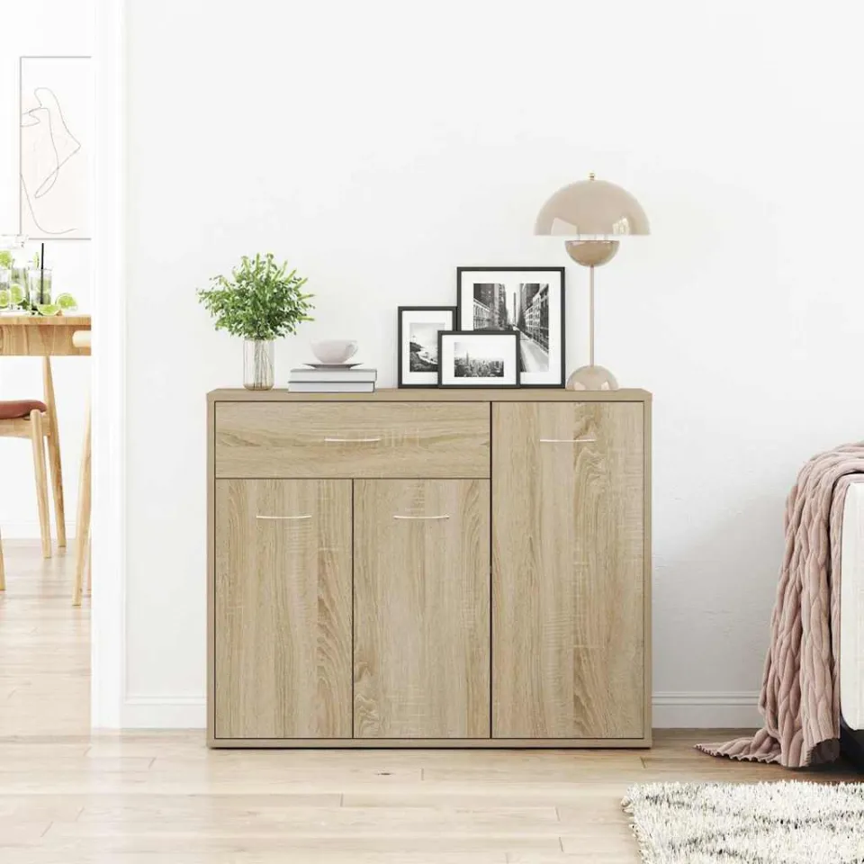 vidaXL Dressoir 88x30x70 cm bewerkt hout sonoma eikenkleurig, foto 3