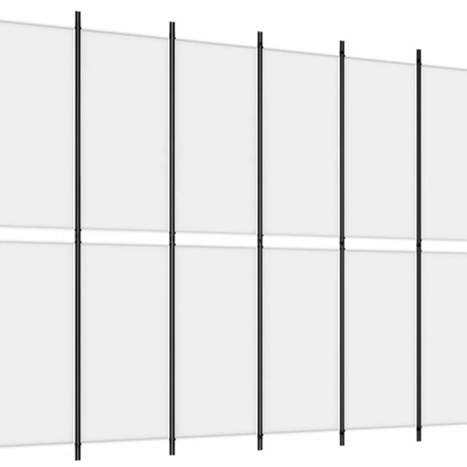 vidaXL Kamerscherm met 6 panelen 300x220 cm stof wit, foto 3