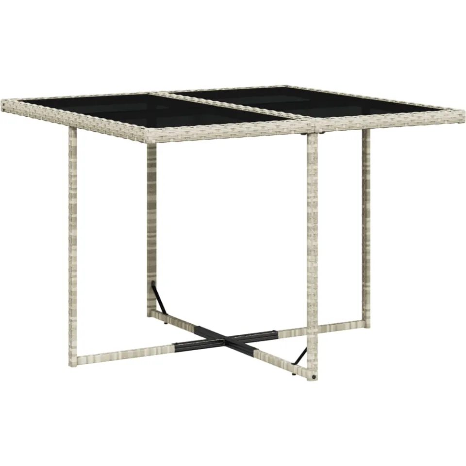 vidaXL 9-delige Tuinset met kussens poly rattan lichtgrijs grijs, foto 4