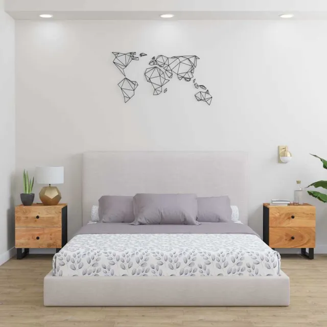 vidaXL Nachtkastjes 2 st 40x33x46 cm massief acaciahout zwart, foto 2