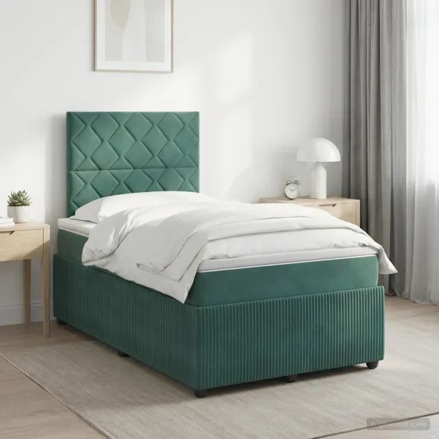 vidaXL Boxspringbed met matras Donkergroen 120 x 190 cm Fluweel