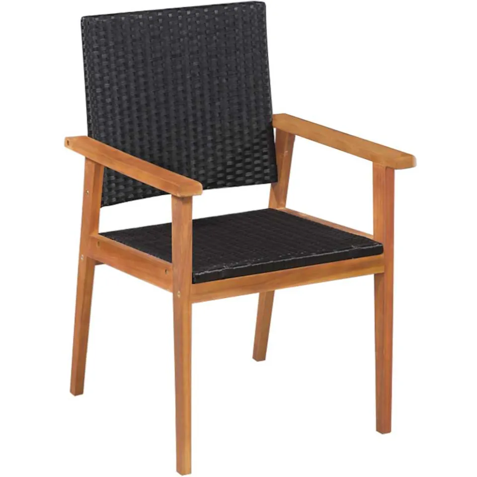 vidaXL 5-delige Tuinset poly rattan zwart en bruin, foto 3