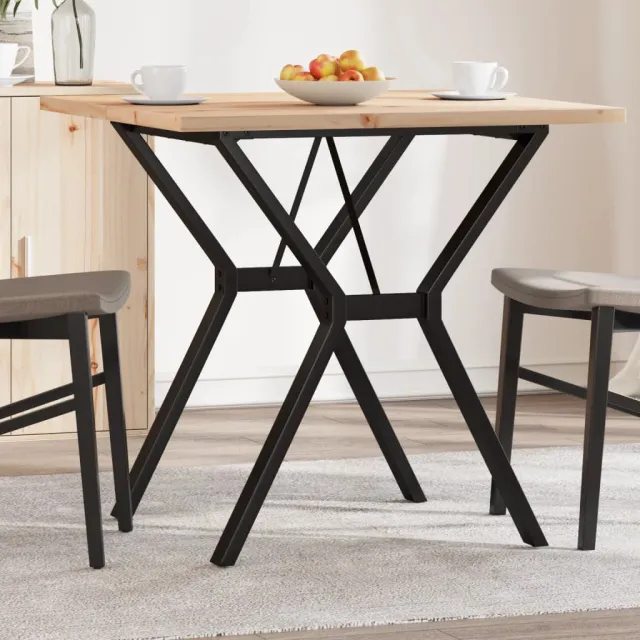 vidaXL Eettafel Y-frame 80x80x75,5 cm massief grenenhout en staal
