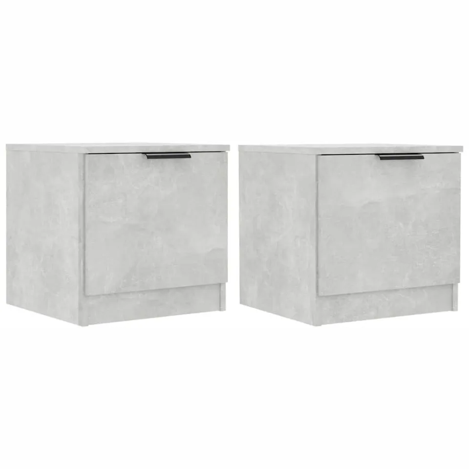 vidaXL Nachtkastjes 2 st 40x39x40 cm betongrijs grijs, foto 3