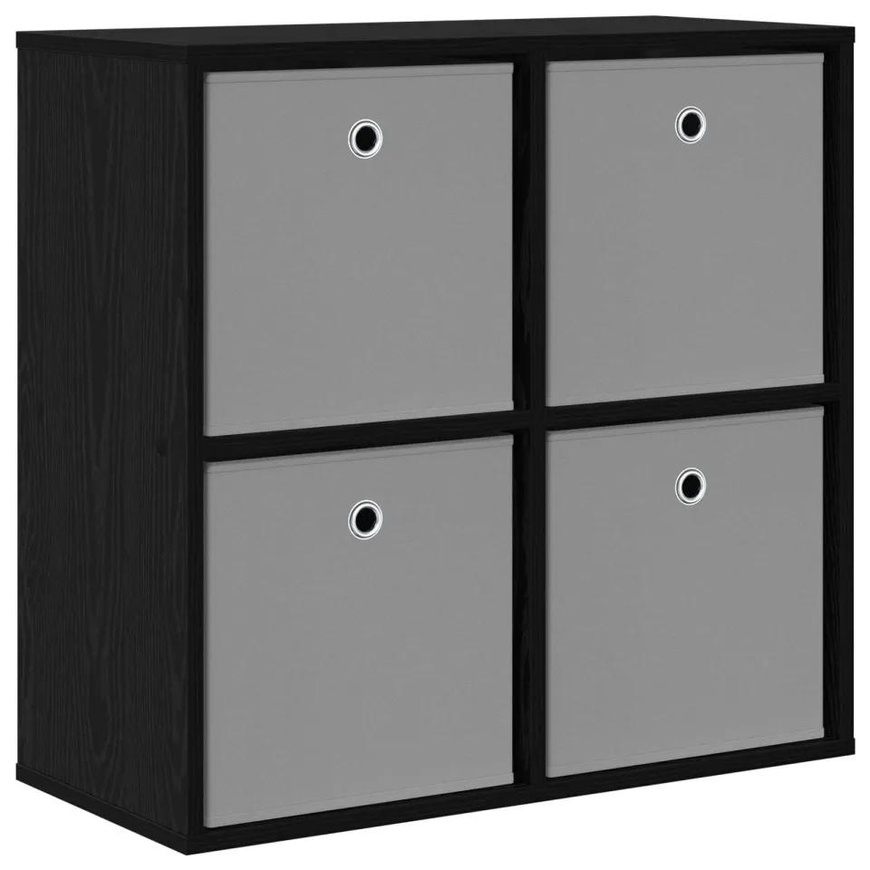 vidaXL Dressoir Zwart Eiken 68,5 x 32 x 67 cm, foto 3