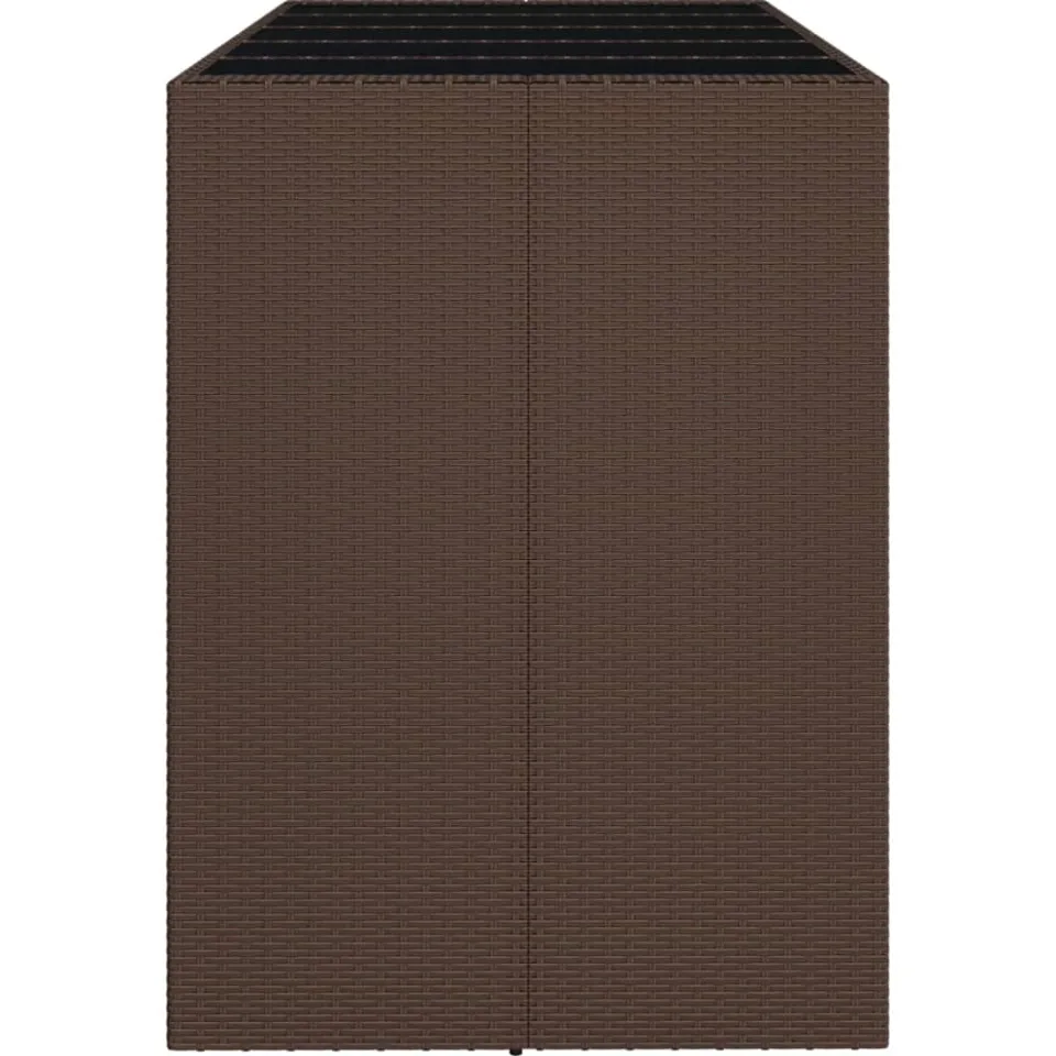 vidaXL Bartafel met glazen blad 185x80x110 cm poly rattan bruin, foto 4