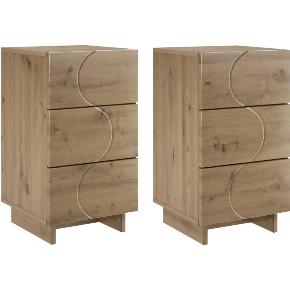 vidaXL Nachtkastje 2 st Artisan eiken 33,5 x 34,5 x 60 cm Bewerkt hout, foto 3