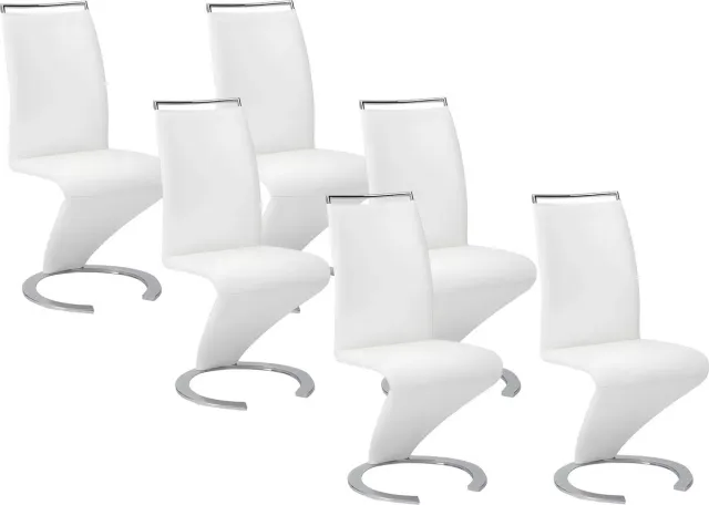 Vente-unique Set van 6 stoelen TWIZY - Wit kunstleer