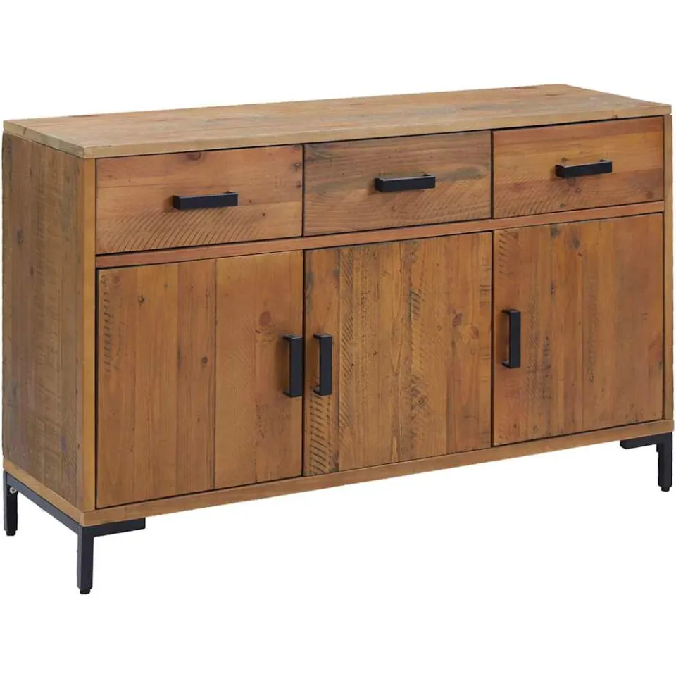 vidaXL Dressoir 110x35x70 cm massief grenenhout bruin, foto 3