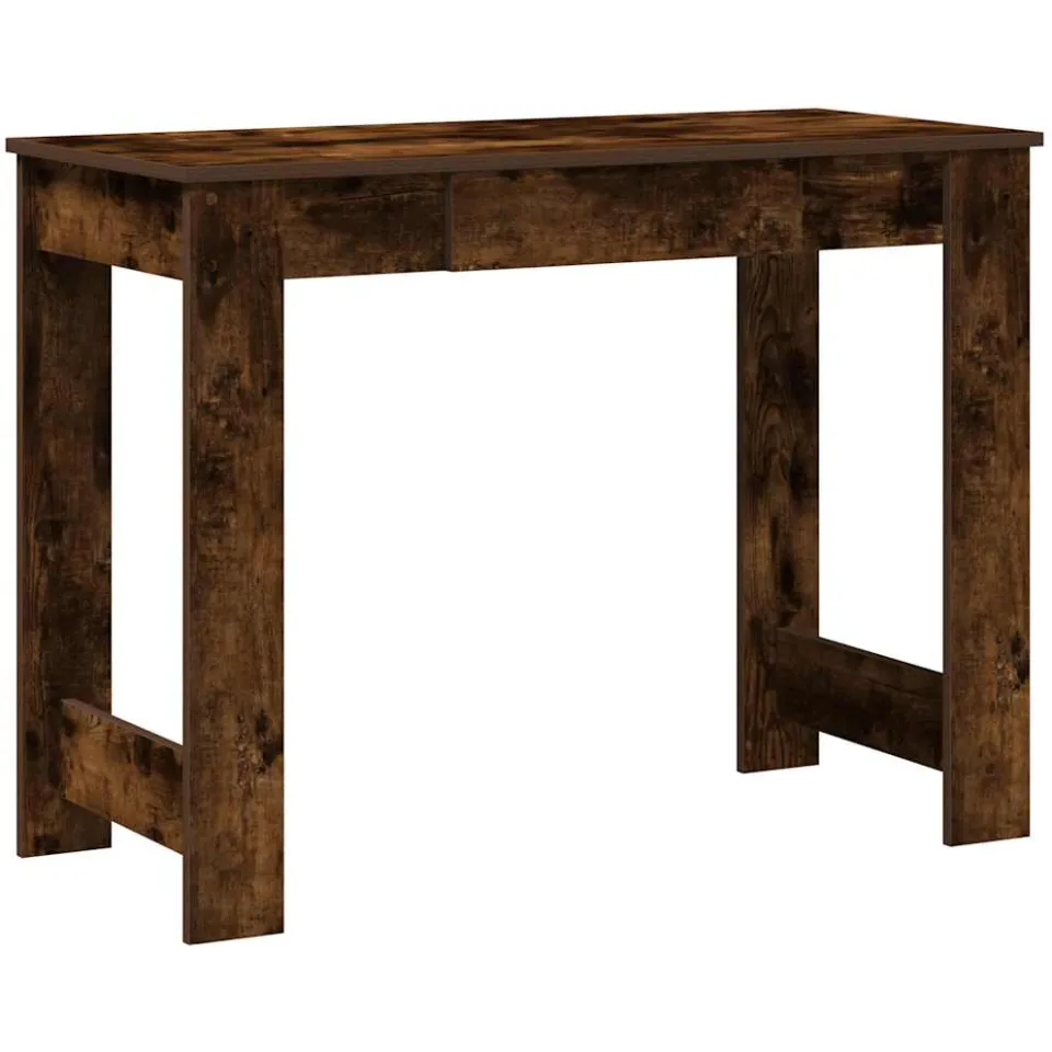 vidaXL Bureau 100x45x75 cm bewerkt hout gerookt eikenkleurig Bruin