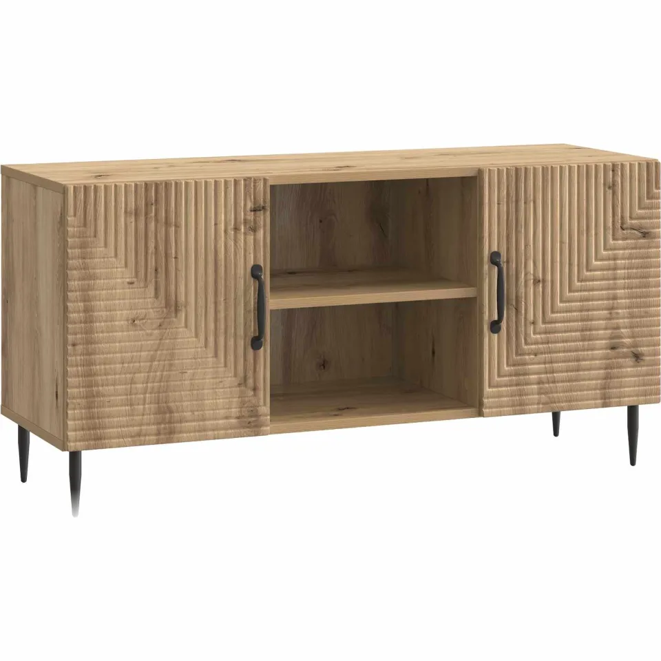 vidaXL TV-kast 102 x 34,5 x 50 cm Artisanaal eiken Bewerkt hout Bruin
