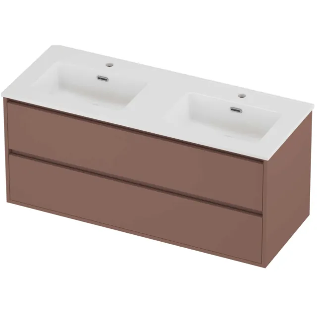 Proline Tribute Badmeubelset Porselein Elegant 2 Gaten 120x46x54 cm Glans Wit Beauty Blush Rosé Goud
