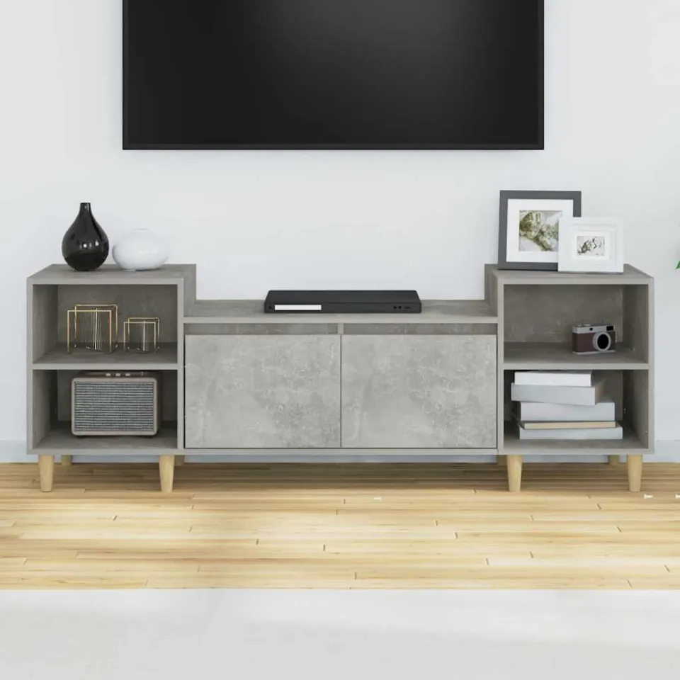 vidaXL Tv-meubel 160x35x55 cm bewerkt hout betongrijs grijs, foto 3