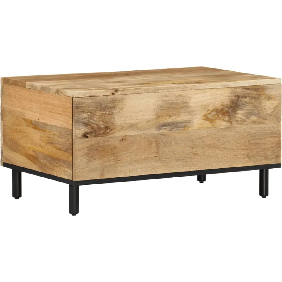 vidaXL Salontafel 80x50x40 cm massief mangohout bruin, foto 3