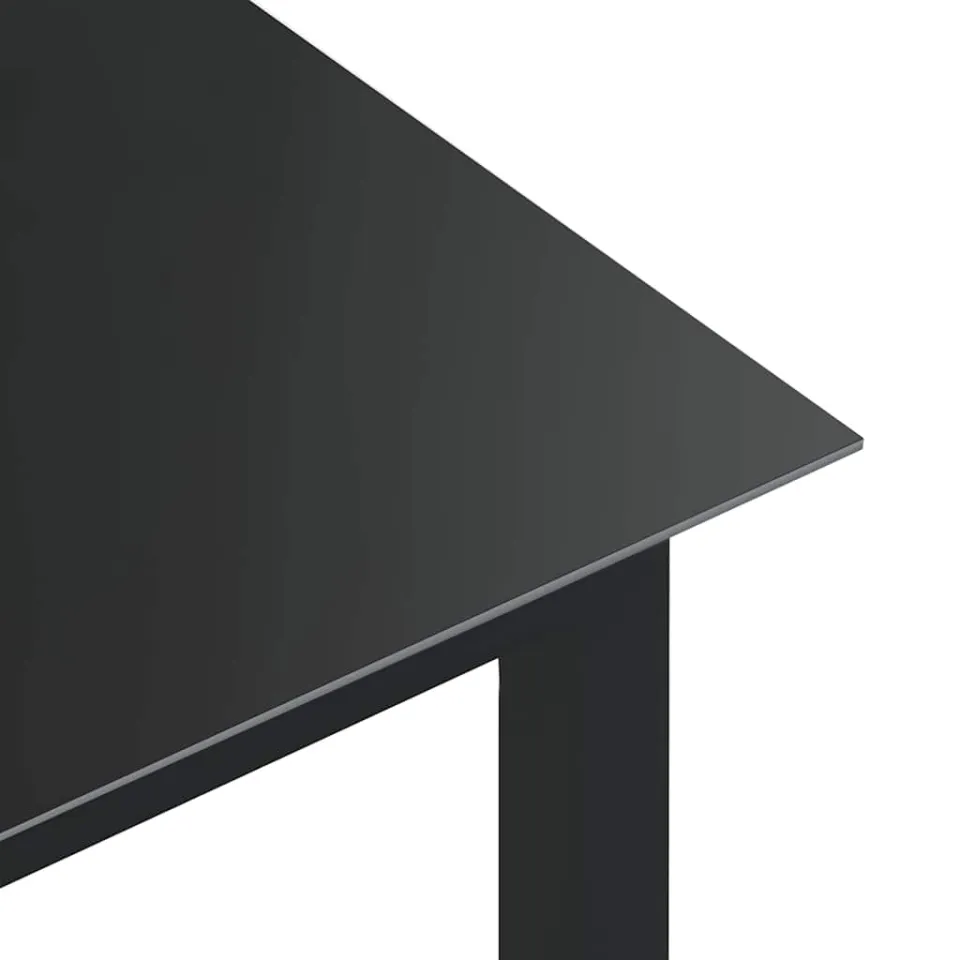 vidaXL Tuintafel 80x80x74 cm aluminium en glas zwart, foto 4