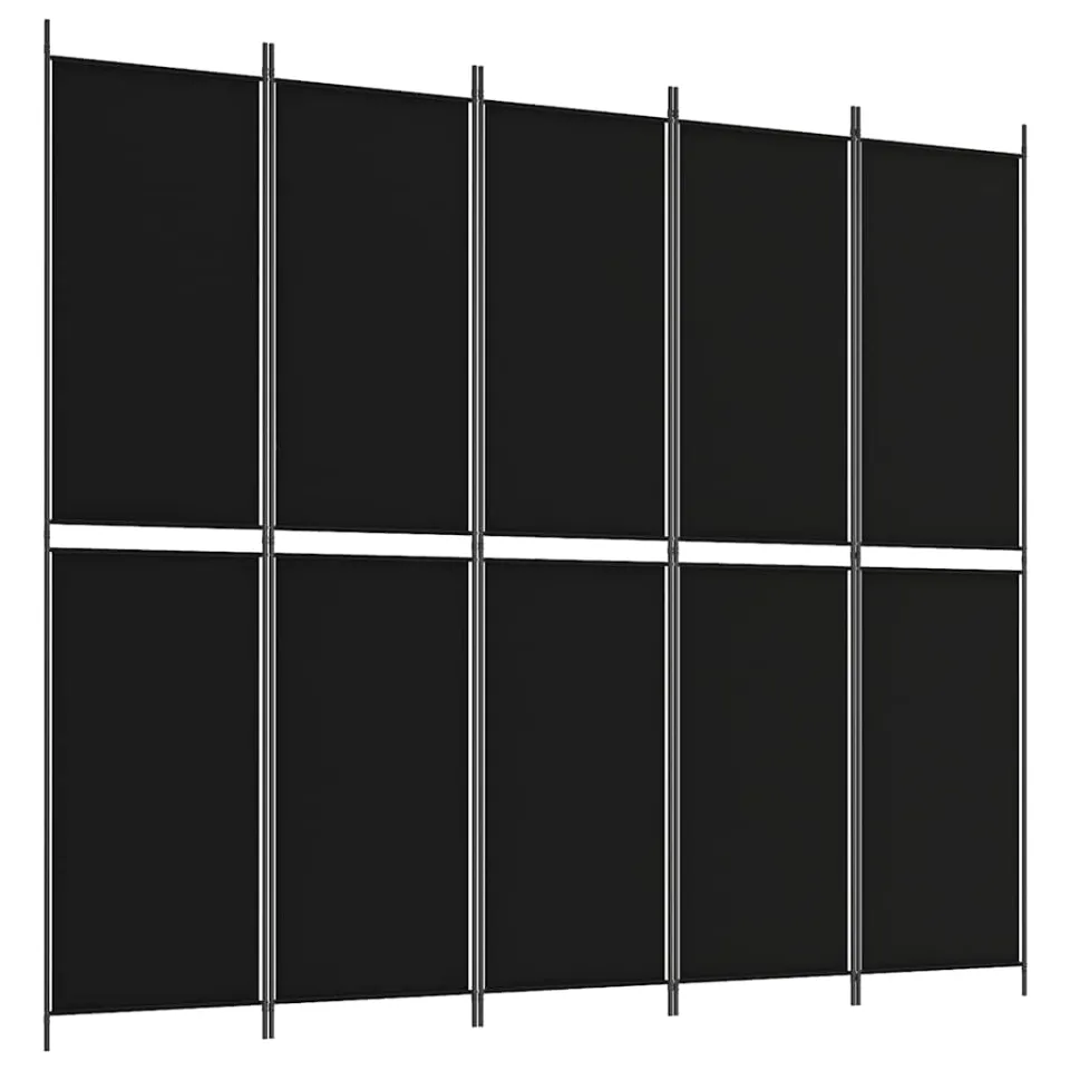 vidaXL Kamerscherm met 5 panelen 250x220 cm stof zwart, foto 4