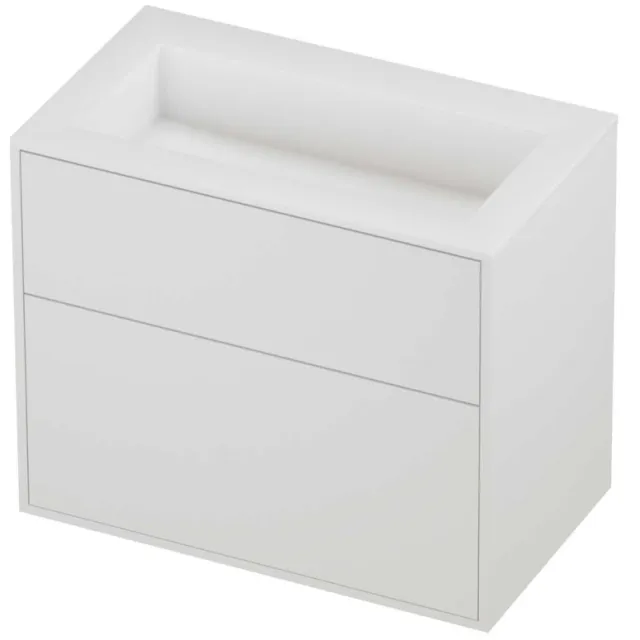 Proline Aristo Badmeubelset Polystone Elegant 2 Laden 80x46x67 cm Mat Wit Mat White