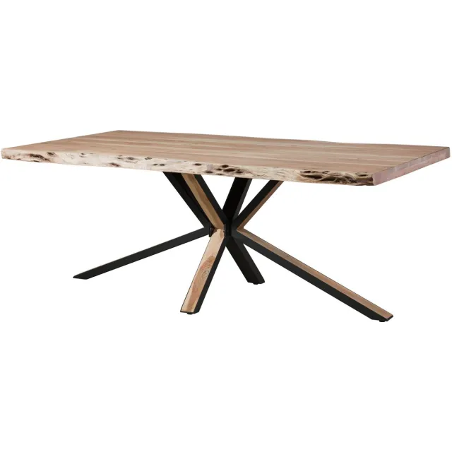 MASSIVMOEBEL24 .DE FREEFORM eettafel beige gelakt massief hout acacia 240x100 cm