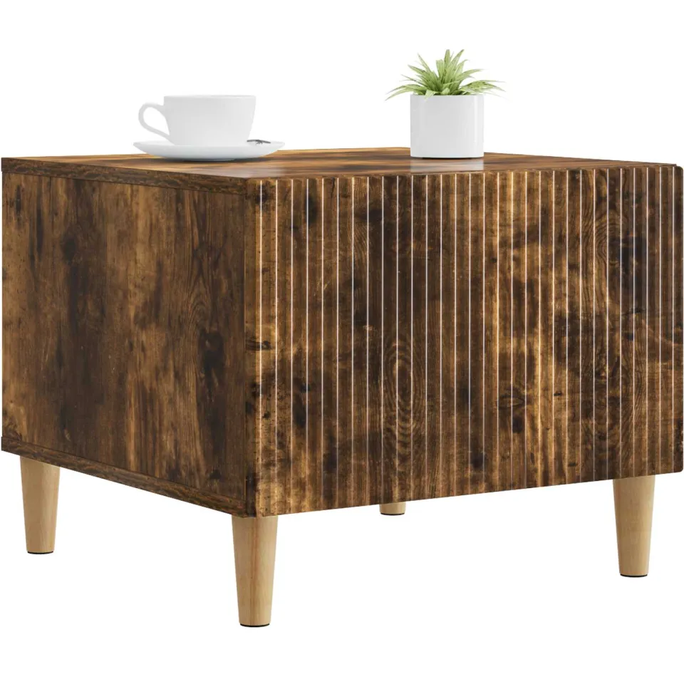 vidaXL Salontafel met lade Gerookt eiken 49 x 50 x 40 cm Bewerkt hout, foto 3