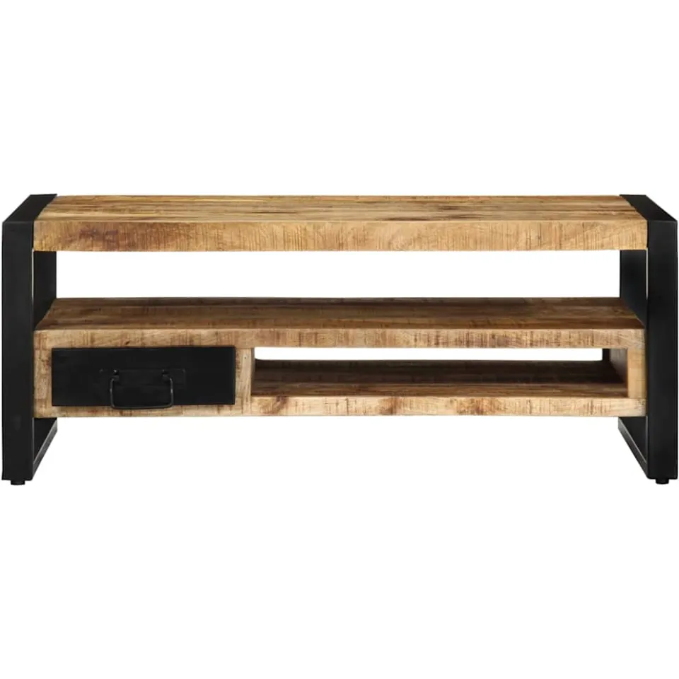 vidaXL Salontafel 90x50x36 cm massief ruw mangohout bruin, foto 2
