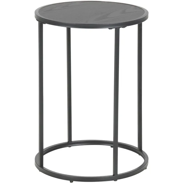 Giga Living Sidetable Bronx MDF Zwart Ø40cm - Giga Living