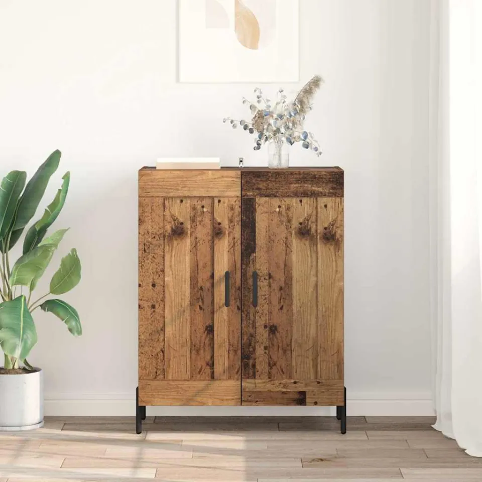 vidaXL Dressoir Oud Hout 69,5 x 34 x 90 cm Gemonteerd hout en ijzer bruin, foto 3