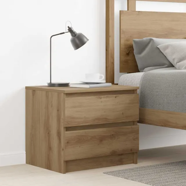 vidaXL Nachtkastje 50x40x43.5 cm bewerkt hout artisanaal eikenkleurig